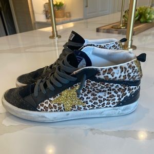 Authentic Golden Goose Leopard Hide Midstars